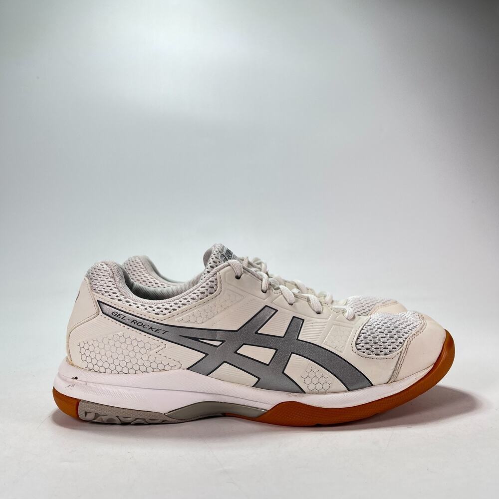 ASICS Gel-Rocket 8 White Silver Indoor Court Volleyball Shoes B756Y Women's Sz 9